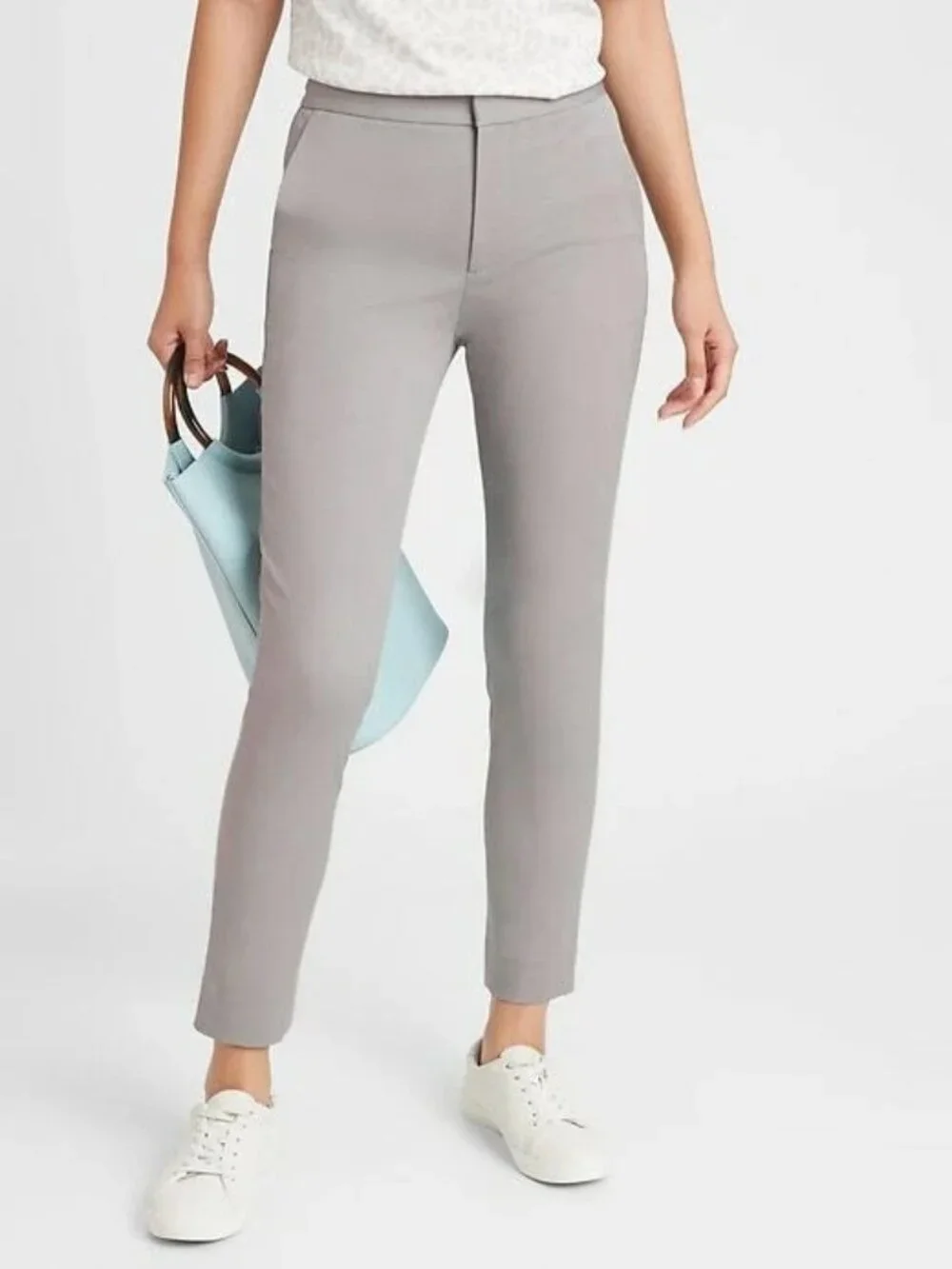 BANANA REPUBLIC FACTORY high rise slim ankle pants in gray (sz0)